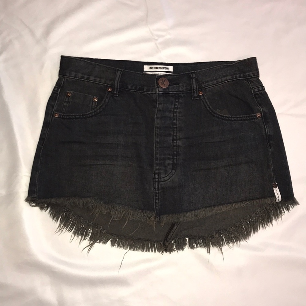 Relaxed, denim miniskirt